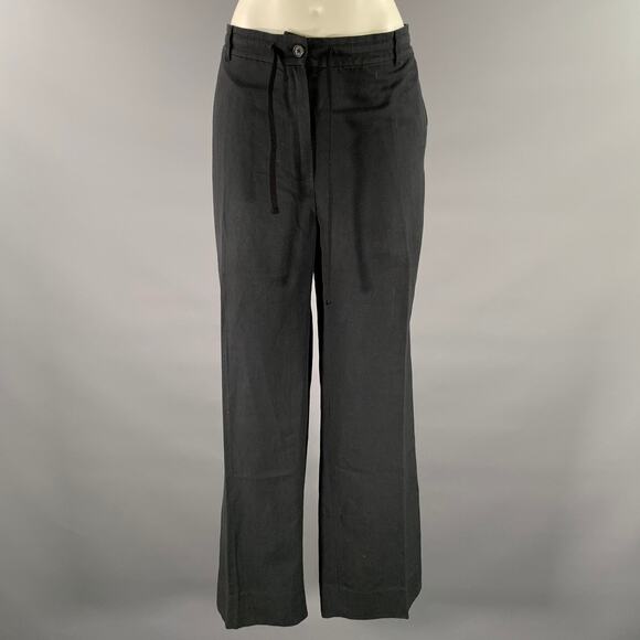 The Row Pants - THE ROW Size 10 Navy Silk Linen Drawstring Pants